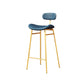 Armless Upholstered Counter Stool Industrial Bucket Seat Bar Stool Blue Gold 1 Piece Clearhalo 'Bar Furniture' 'Bar Stools' 'bar_stools' 'furn' 'furn_bar_stools' 'Furniture' 'Kitchen & Dining Furniture' 5945845