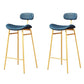 Armless Upholstered Counter Stool Industrial Bucket Seat Bar Stool Blue Gold 2 Piece Set Clearhalo 'Bar Furniture' 'Bar Stools' 'bar_stools' 'furn' 'furn_bar_stools' 'Furniture' 'Kitchen & Dining Furniture' 5945846