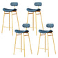 Armless Upholstered Counter Stool Industrial Bucket Seat Bar Stool Blue Gold 4 Piece Set Clearhalo 'Bar Furniture' 'Bar Stools' 'bar_stools' 'furn' 'furn_bar_stools' 'Furniture' 'Kitchen & Dining Furniture' 5945847