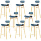 Armless Upholstered Counter Stool Industrial Bucket Seat Bar Stool Blue Gold 8 Piece Set Clearhalo 'Bar Furniture' 'Bar Stools' 'bar_stools' 'furn' 'furn_bar_stools' 'Furniture' 'Kitchen & Dining Furniture' 5945849