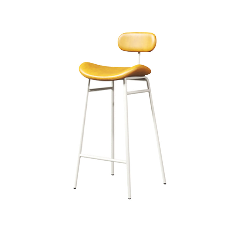 Armless Upholstered Counter Stool Industrial Bucket Seat Bar Stool Yellow White 1 Piece Clearhalo 'Bar Furniture' 'Bar Stools' 'bar_stools' 'furn' 'furn_bar_stools' 'Furniture' 'Kitchen & Dining Furniture' 5945850