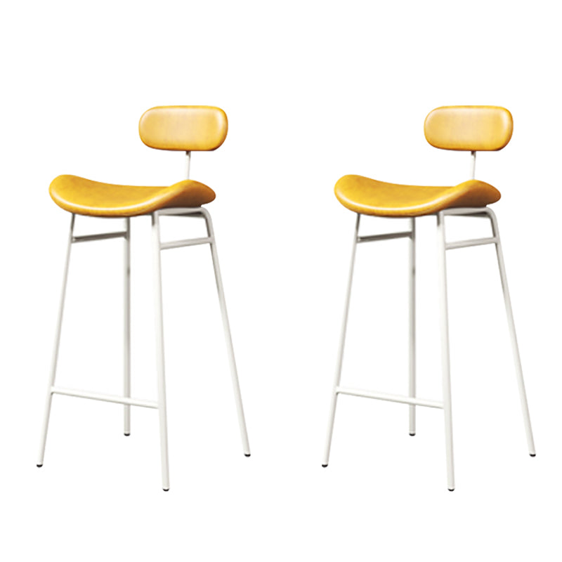 Armless Upholstered Counter Stool Industrial Bucket Seat Bar Stool Yellow White 2 Piece Set Clearhalo 'Bar Furniture' 'Bar Stools' 'bar_stools' 'furn' 'furn_bar_stools' 'Furniture' 'Kitchen & Dining Furniture' 5945851