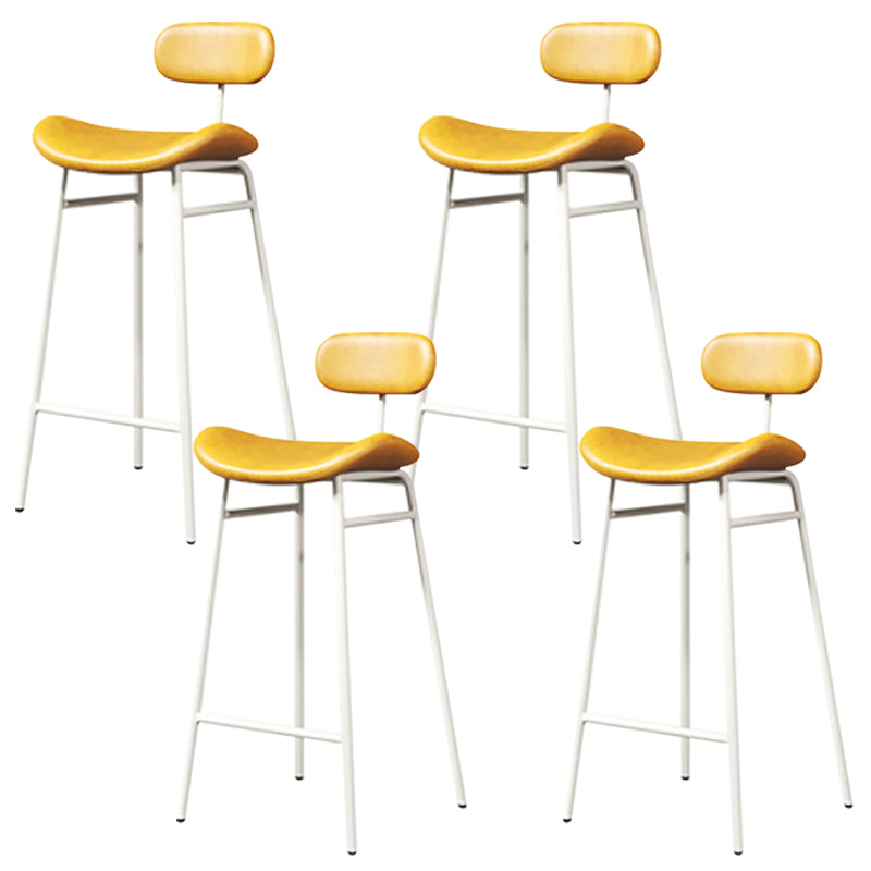 Armless Upholstered Counter Stool Industrial Bucket Seat Bar Stool Yellow White 4 Piece Set Clearhalo 'Bar Furniture' 'Bar Stools' 'bar_stools' 'furn' 'furn_bar_stools' 'Furniture' 'Kitchen & Dining Furniture' 5945852