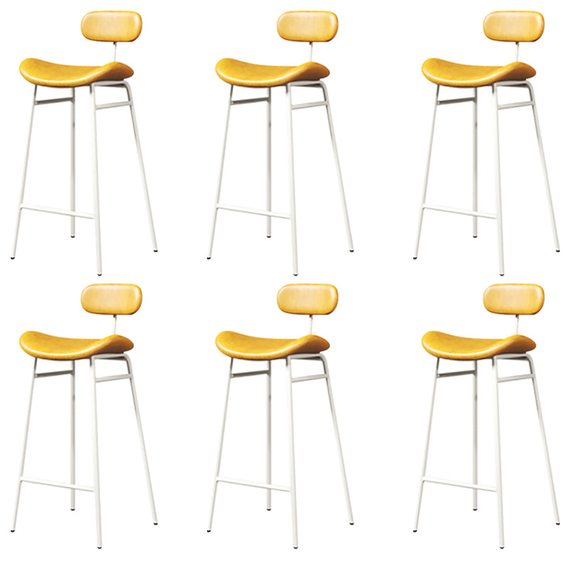 Armless Upholstered Counter Stool Industrial Bucket Seat Bar Stool Yellow White 6 Piece Set Clearhalo 'Bar Furniture' 'Bar Stools' 'bar_stools' 'furn' 'furn_bar_stools' 'Furniture' 'Kitchen & Dining Furniture' 5945853