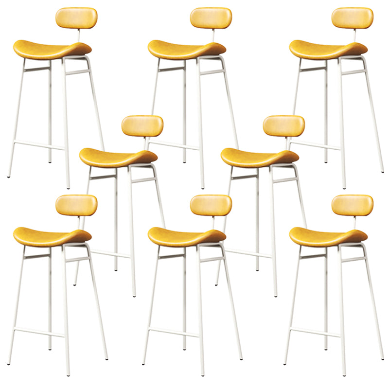 Armless Upholstered Counter Stool Industrial Bucket Seat Bar Stool Yellow White 8 Piece Set Clearhalo 'Bar Furniture' 'Bar Stools' 'bar_stools' 'furn' 'furn_bar_stools' 'Furniture' 'Kitchen & Dining Furniture' 5945854