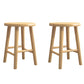 Contemporary Backless Rubberwood Stool Natural Footrest Barstool