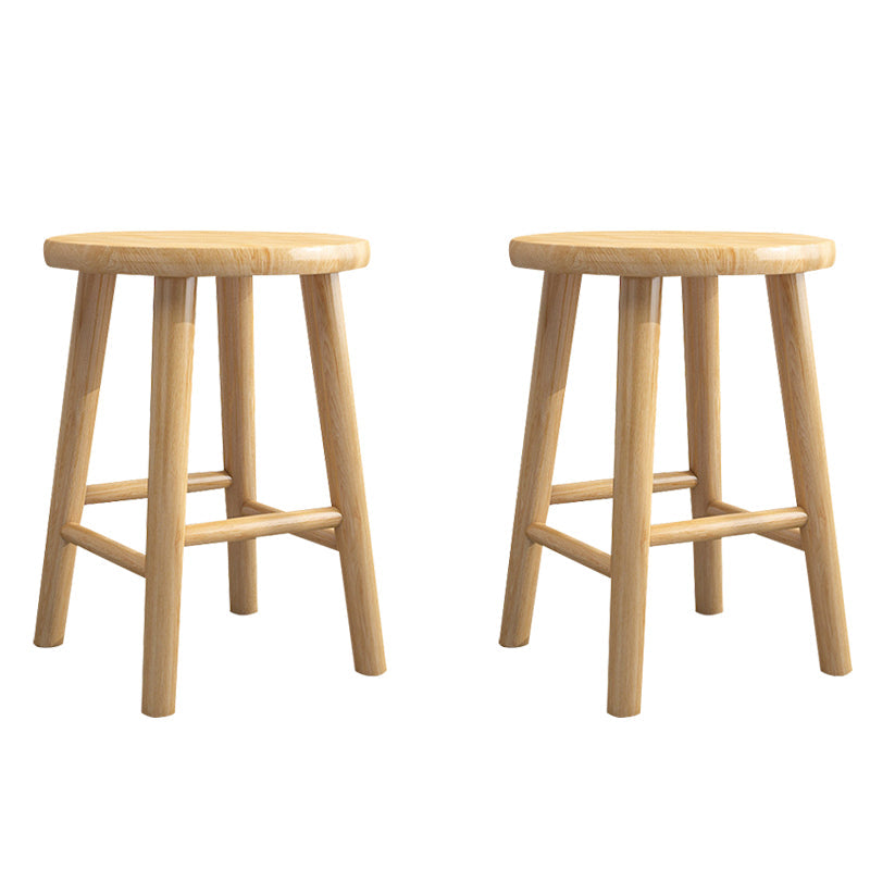 Hedendaagse Backless Rubberwood -ontlasting Natuurlijke voetsteunbarstool