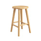 Contemporary Backless Rubberwood Stool Natural Footrest Barstool