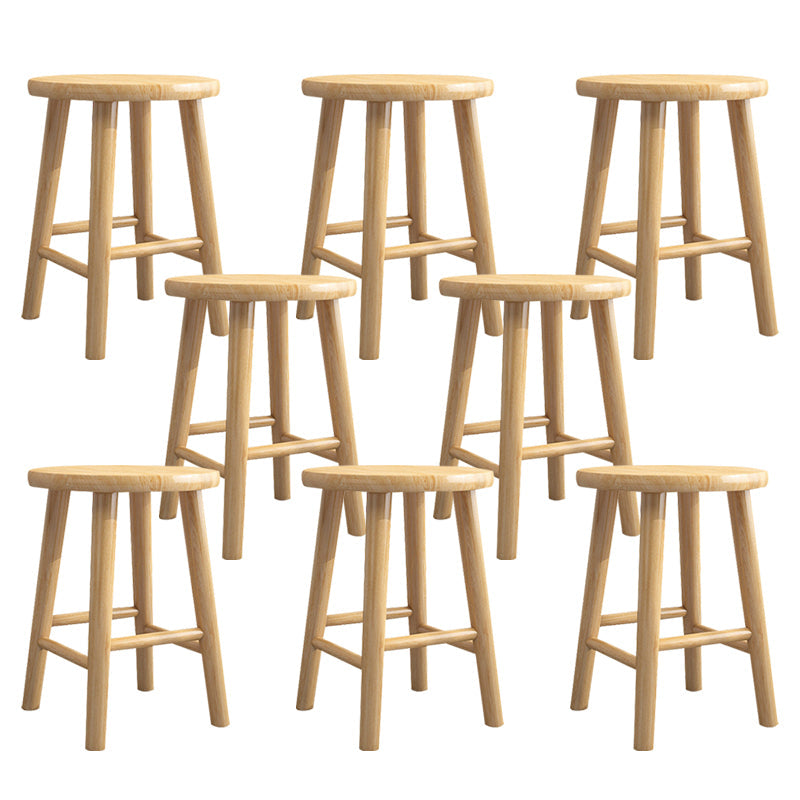 Hedendaagse Backless Rubberwood -ontlasting Natuurlijke voetsteunbarstool