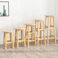 Contemporary Backless Rubberwood Stool Natural Footrest Barstool