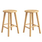 Contemporary Backless Rubberwood Stool Natural Footrest Barstool