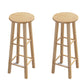 Contemporary Backless Rubberwood Stool Natural Footrest Barstool