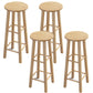 Contemporary Backless Rubberwood Stool Natural Footrest Barstool
