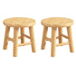 Contemporary Backless Rubberwood Stool Natural Footrest Barstool