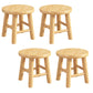 Contemporary Backless Rubberwood Stool Natural Footrest Barstool