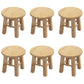 Contemporary Backless Rubberwood Stool Natural Footrest Barstool