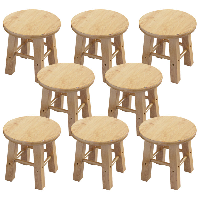 Hedendaagse Backless Rubberwood -ontlasting Natuurlijke voetsteunbarstool