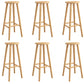 Contemporary Backless Rubberwood Stool Natural Footrest Barstool