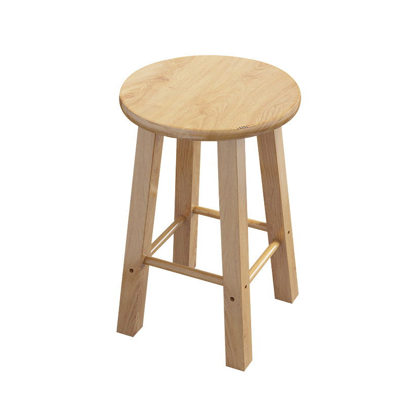 Hedendaagse Backless Rubberwood -ontlasting Natuurlijke voetsteunbarstool
