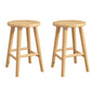 Contemporary Backless Rubberwood Stool Natural Footrest Barstool