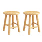 Contemporary Backless Rubberwood Stool Natural Footrest Barstool