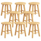 Contemporary Backless Rubberwood Stool Natural Footrest Barstool