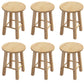Contemporary Backless Rubberwood Stool Natural Footrest Barstool