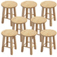 Contemporary Backless Rubberwood Stool Natural Footrest Barstool