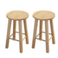 Contemporary Backless Rubberwood Stool Natural Footrest Barstool