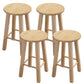 Contemporary Backless Rubberwood Stool Natural Footrest Barstool