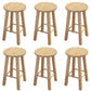 Contemporary Backless Rubberwood Stool Natural Footrest Barstool
