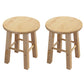 Contemporary Backless Rubberwood Stool Natural Footrest Barstool