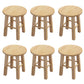 Contemporary Backless Rubberwood Stool Natural Footrest Barstool