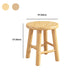 Contemporary Backless Rubberwood Stool Natural Footrest Barstool