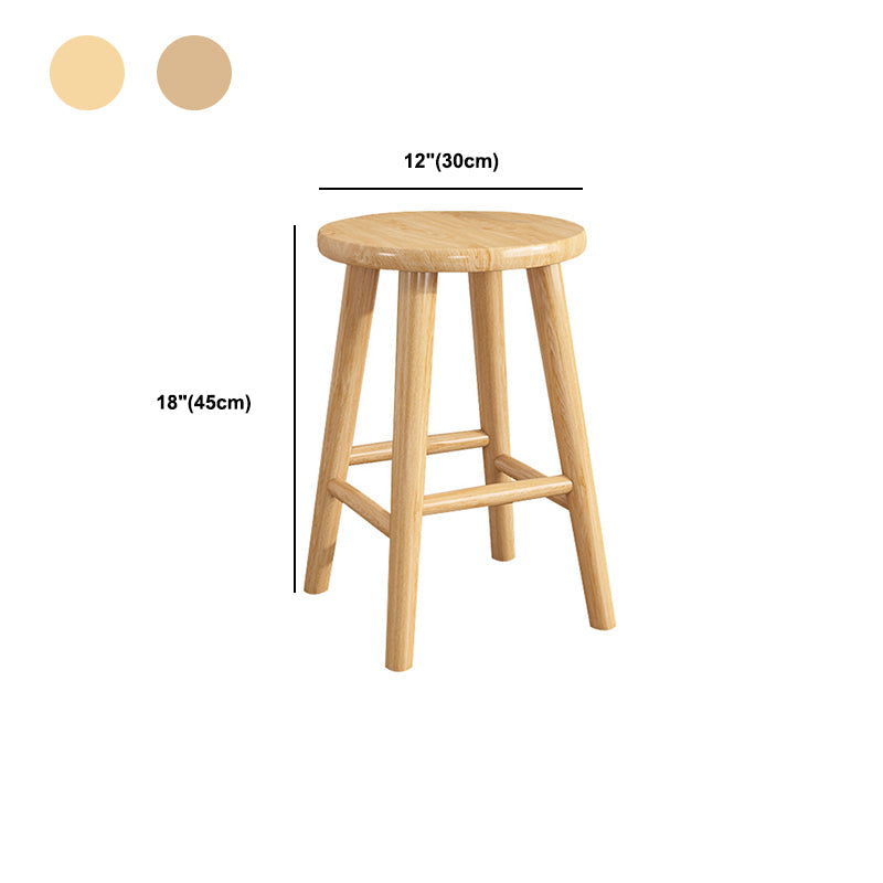 Hedendaagse Backless Rubberwood -ontlasting Natuurlijke voetsteunbarstool
