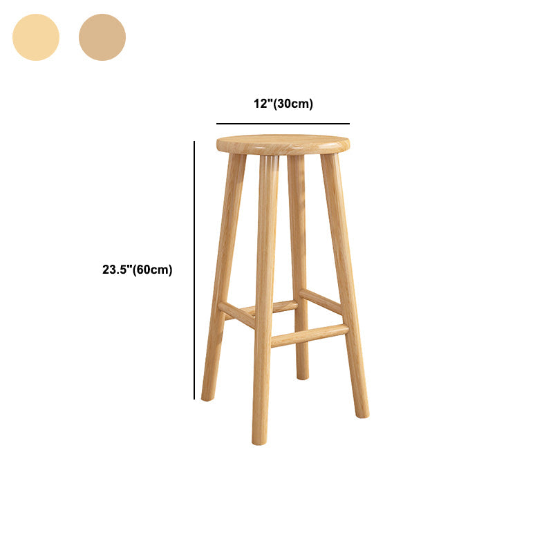 Hedendaagse Backless Rubberwood -ontlasting Natuurlijke voetsteunbarstool