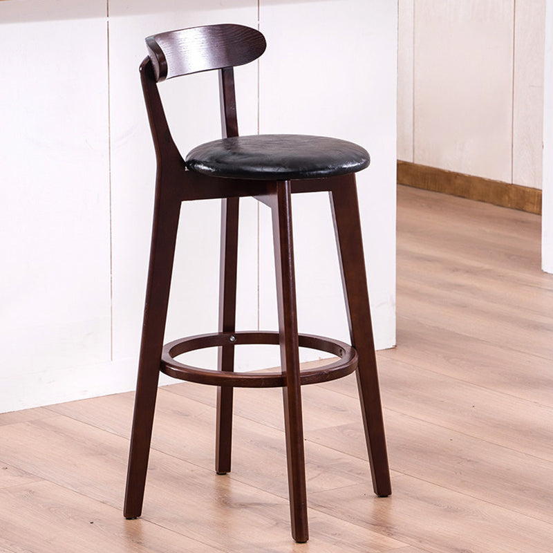 Contemporary Beech Home Barstool Matte Finish Upholstered Bar Stools Black Brown 1 Piece Clearhalo 'Bar Furniture' 'Bar Stools' 'bar_stools' 'furn' 'furn_bar_stools' 'Furniture' 'Kitchen & Dining Furniture' 5945961