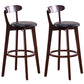 Contemporary Beech Home Barstool Matte Finish Upholstered Bar Stools Black Brown 2 Piece Set Clearhalo 'Bar Furniture' 'Bar Stools' 'bar_stools' 'furn' 'furn_bar_stools' 'Furniture' 'Kitchen & Dining Furniture' 5945963
