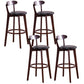 Contemporary Beech Home Barstool Matte Finish Upholstered Bar Stools Black Brown 4 Piece Set Clearhalo 'Bar Furniture' 'Bar Stools' 'bar_stools' 'furn' 'furn_bar_stools' 'Furniture' 'Kitchen & Dining Furniture' 5945965