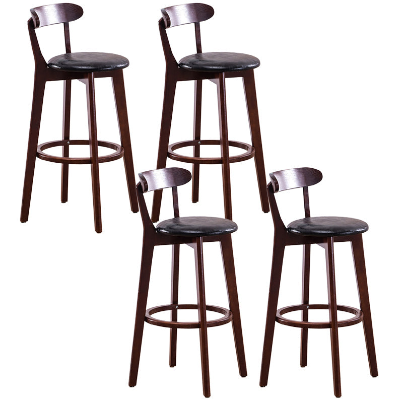 Contemporary Beech Home Barstool Matte Finish Upholstered Bar Stools Black Brown 4 Piece Set Clearhalo 'Bar Furniture' 'Bar Stools' 'bar_stools' 'furn' 'furn_bar_stools' 'Furniture' 'Kitchen & Dining Furniture' 5945965
