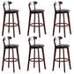Contemporary Beech Home Barstool Matte Finish Upholstered Bar Stools Black Brown 6 Piece Set Clearhalo 'Bar Furniture' 'Bar Stools' 'bar_stools' 'furn' 'furn_bar_stools' 'Furniture' 'Kitchen & Dining Furniture' 5945967