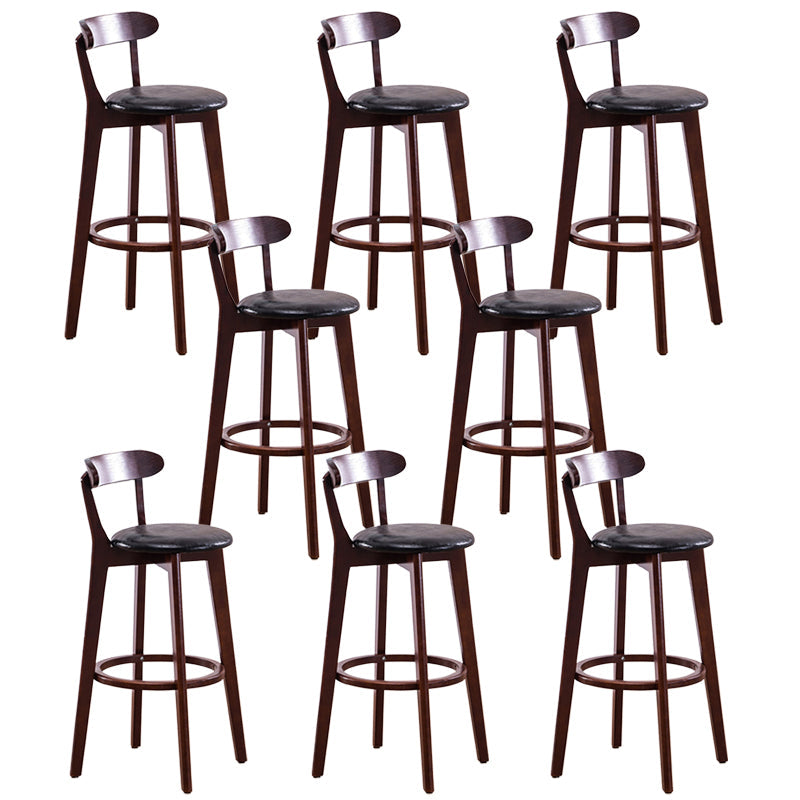 Contemporary Beech Home Barstool Matte Finish Upholstered Bar Stools Black Brown 8 Piece Set Clearhalo 'Bar Furniture' 'Bar Stools' 'bar_stools' 'furn' 'furn_bar_stools' 'Furniture' 'Kitchen & Dining Furniture' 5945968