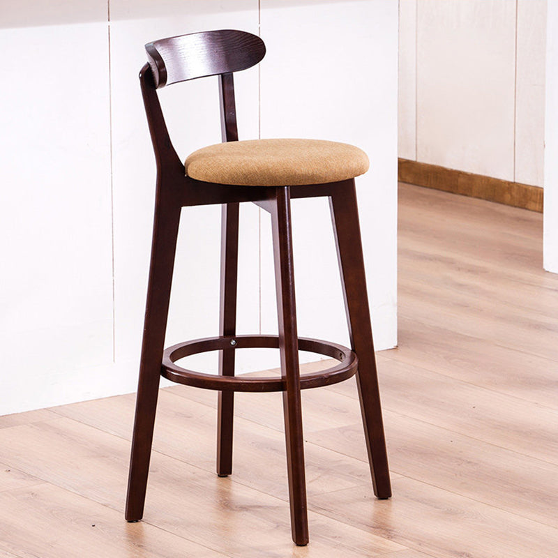 Contemporary Beech Home Barstool Matte Finish Upholstered Bar Stools Yellow Brown 1 Piece Clearhalo 'Bar Furniture' 'Bar Stools' 'bar_stools' 'furn' 'furn_bar_stools' 'Furniture' 'Kitchen & Dining Furniture' 5945970