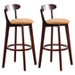 Contemporary Beech Home Barstool Matte Finish Upholstered Bar Stools Yellow Brown 2 Piece Set Clearhalo 'Bar Furniture' 'Bar Stools' 'bar_stools' 'furn' 'furn_bar_stools' 'Furniture' 'Kitchen & Dining Furniture' 5945972