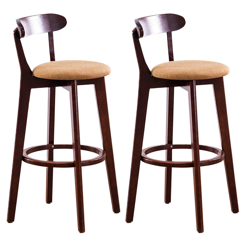 Contemporary Beech Home Barstool Matte Finish Upholstered Bar Stools Yellow Brown 2 Piece Set Clearhalo 'Bar Furniture' 'Bar Stools' 'bar_stools' 'furn' 'furn_bar_stools' 'Furniture' 'Kitchen & Dining Furniture' 5945972