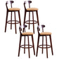 Contemporary Beech Home Barstool Matte Finish Upholstered Bar Stools Yellow Brown 4 Piece Set Clearhalo 'Bar Furniture' 'Bar Stools' 'bar_stools' 'furn' 'furn_bar_stools' 'Furniture' 'Kitchen & Dining Furniture' 5945974