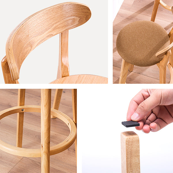 Contemporary Beech Home Barstool Matte Finish Upholstered Bar Stools Clearhalo 'Bar Furniture' 'Bar Stools' 'bar_stools' 'furn' 'furn_bar_stools' 'Furniture' 'Kitchen & Dining Furniture' 5945976