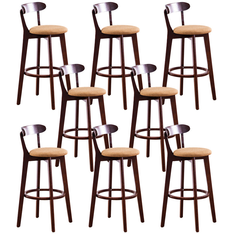 Contemporary Beech Home Barstool Matte Finish Upholstered Bar Stools Yellow Brown 8 Piece Set Clearhalo 'Bar Furniture' 'Bar Stools' 'bar_stools' 'furn' 'furn_bar_stools' 'Furniture' 'Kitchen & Dining Furniture' 5945979