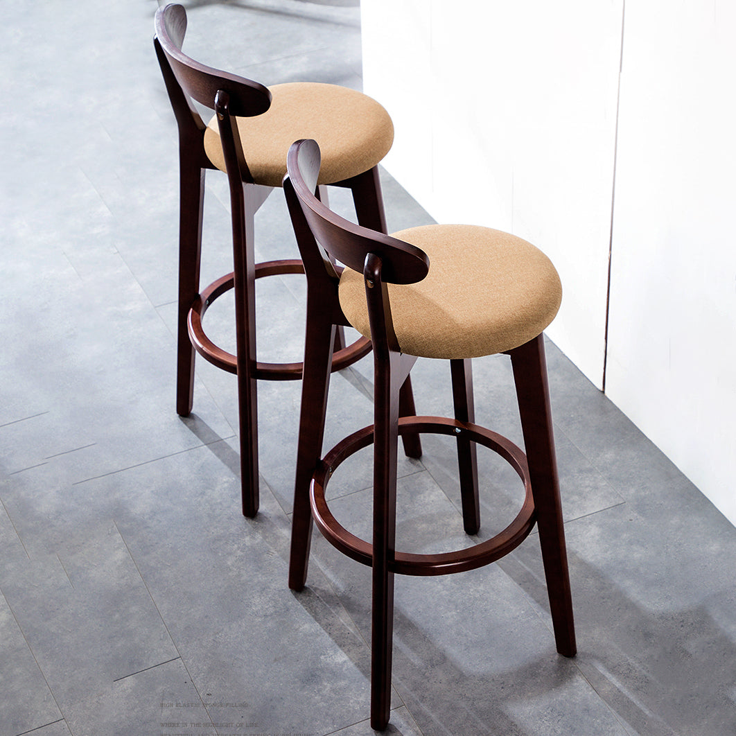 Contemporary Beech Home Barstool Matte Finish Upholstered Bar Stools Clearhalo 'Bar Furniture' 'Bar Stools' 'bar_stools' 'furn' 'furn_bar_stools' 'Furniture' 'Kitchen & Dining Furniture' 5945982