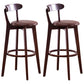 Contemporary Beech Home Barstool Matte Finish Upholstered Bar Stools Brown Brown 2 Piece Set Clearhalo 'Bar Furniture' 'Bar Stools' 'bar_stools' 'furn' 'furn_bar_stools' 'Furniture' 'Kitchen & Dining Furniture' 5945983